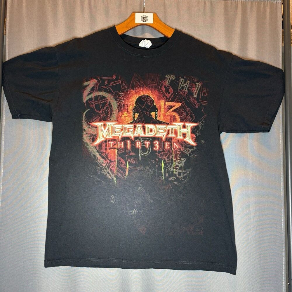 2011 Megadeth Th1rt3en T-shirt 13 Thirteen Vic Skull Black Cotton Size L